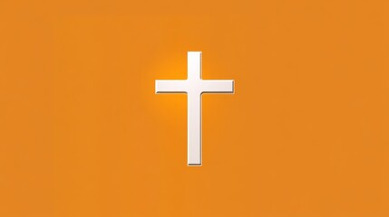 Obraz premium a simple orange and white cross symbol, elegantly positioned against a solid background
