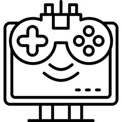 Obraz premium Smart TV Joystick Connected Icon Vector Element