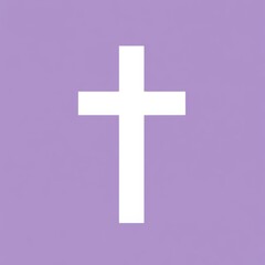 Obraz premium a simple purple and white cross symbol, elegantly positioned against a solid background.