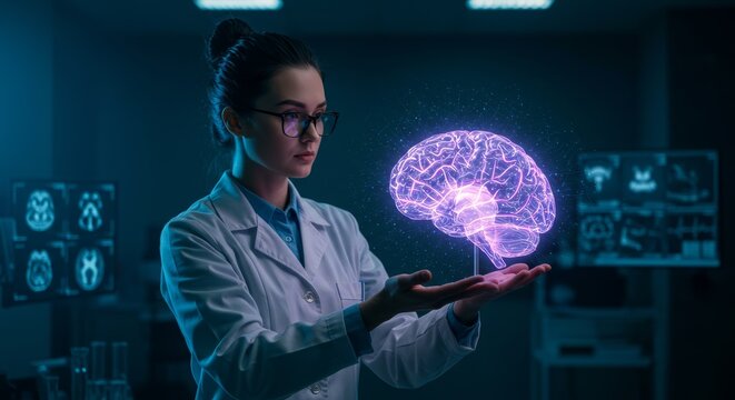 female doctor pressing modern medical button