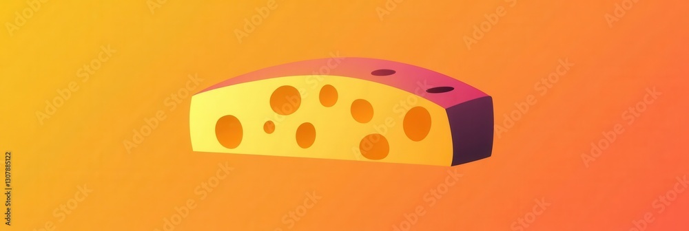 Poster cheese wedge cartoon logo with soft yellow orange gradient design for modern branding and minimalist