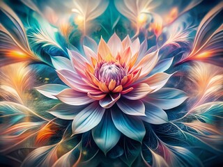 Obraz premium Abstract Botanical Illustration: Long Exposure Floral Pattern Background
