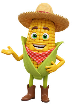 Naklejki 3d cartoon mascot corn festa junina