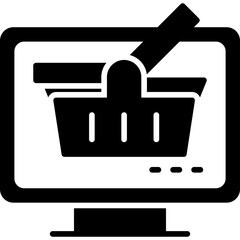 Smart TV Online Shopping Icon Vector Element