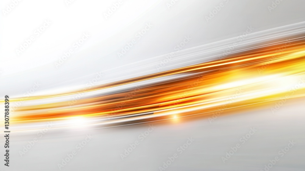 Fototapete glowing neon lines create a futuristic digital art effect on a smooth white background generative ai
