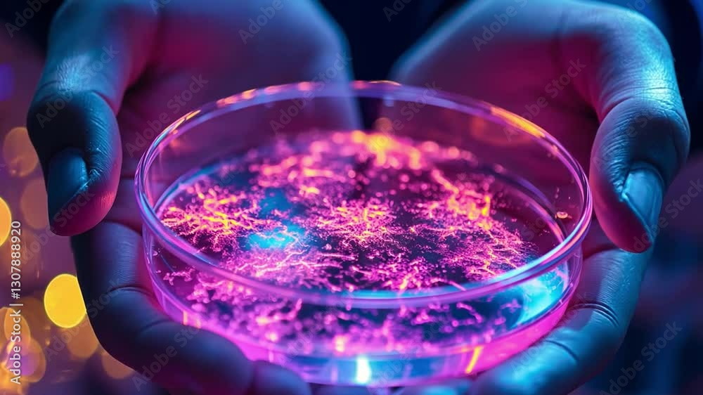 Poster this lab tests are examining bright stem cell cultures for their regenerative properties.