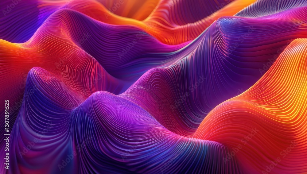 Poster abstract colorful wave pattern created with vibrant colors in smooth flowing contours, ideal for bac