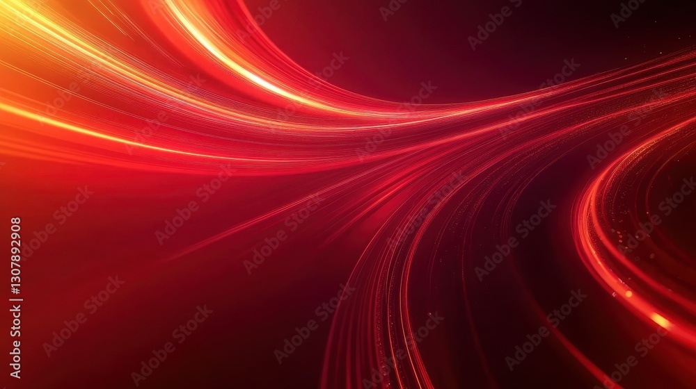 Fototapete a dynamic red gradient with curving lines and subtle light contrasts creates an abstract futuristic 