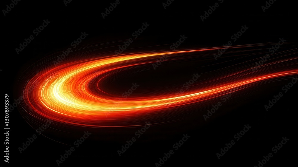Fototapete a gradient of red and orange in swirling curved patterns, with dynamic motion blur and light contras