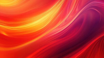Fototapeta premium An abstract, flowing red background with vibrant orange hues, high-speed motion blur, and smooth curved lines, leaving room in the center for text or visuals.