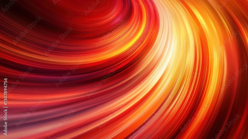 Fototapete an abstract, flowing red background with vibrant orange hues, high-speed motion blur, and smooth cur