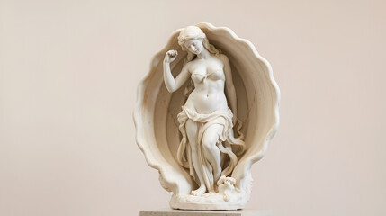 Statue of Aphrodite in a shell