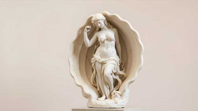 Statue of Aphrodite in a shell