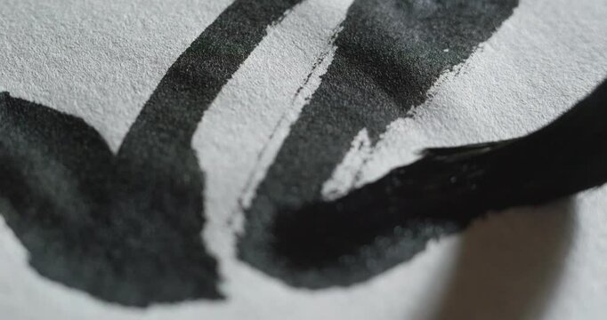 Calligraphy pen and ink painting