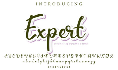 Expert Font Stylish brush painted an uppercase vector letters, alphabet, typeface