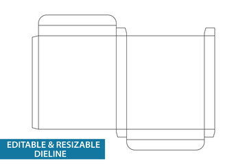 Editable and Resizable Dieline, Resizable Die cut Design,  Editable dieline, Custom Die cut, Custom cardboard dieline