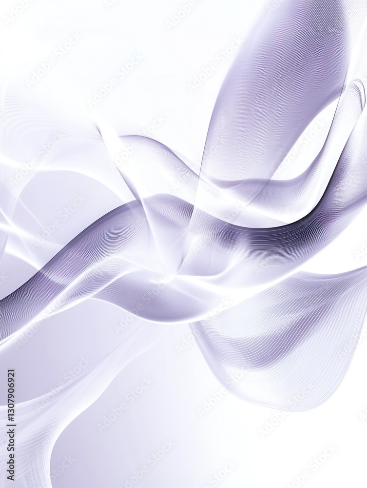 Aufkleber Abstract glowing neon lines create smooth light trails on a white background for a futuristic digital art composition Generative AI
