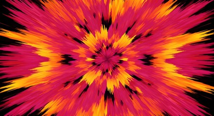Abstract vibrant pink and orange burst pattern digital art design background hot red warm image style