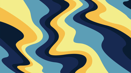 Wavy bold curved lines and squiggles ornament. brush strokes vector seamless pattern. colorful wallpaper.	