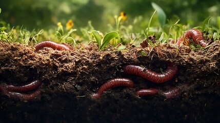 Soil Worms: Eartha??s Natural Recyclers a?" Underground life thrives as soil worms enrich the land, emphasizing naturea??s interconnected systems.