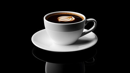 Cup of Black Coffee on a Black Background / 黒い背景のブラックコーヒー