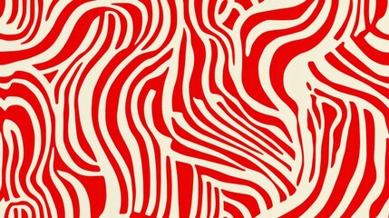Obraz premium red and white pattern featuring thick lines and simple organic shapes