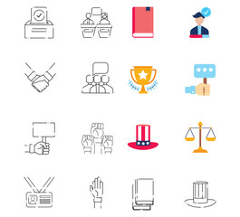 Set of voting vector icons with white background