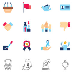 Set of voting vector icons with white background