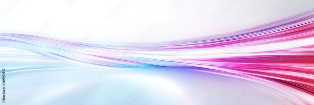 Poster Glowing neon lines creating a futuristic digital art composition with smooth light trails on a white background Generative AI