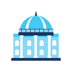 Vector Illustration of a Government Building with a Large Dome Representing a Capitol, Courthouse, or Civic Center
