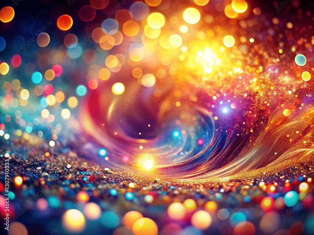 Poster abstract fusion of light and color with bokeh effect
