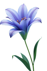 Naklejka premium Ethereal Blue Lily with Golden Accents isolated on a Dark Background