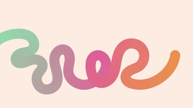 Abstract flowing squiggle line background. Gradient doodle line banner background