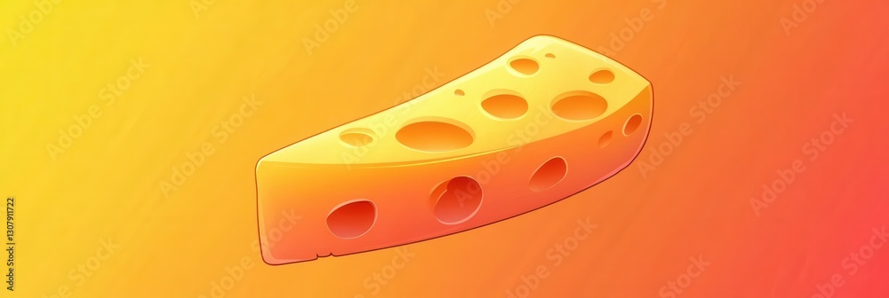Aufkleber minimalist cheese wedge logo in soft yellow orange gradient with clean design for modern branding ge