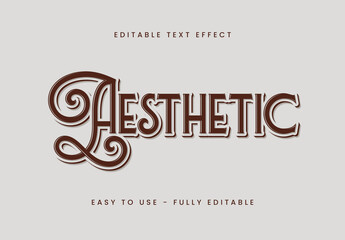 Brown Elegant Ornamental Vintage Aesthetic Text Effect Template