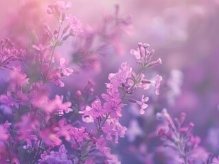 Obraz premium Dreamy floral portrait in soft lilac and pastel shades evoking springtime