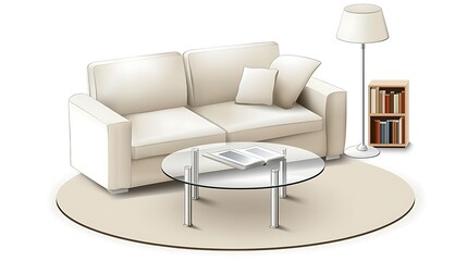 Cozy living room scene with sofa and coffee table