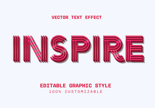 Pink Red 3D Striped Modern Bold Retro Text Effect