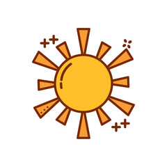 Vector image of a sun icon with white background