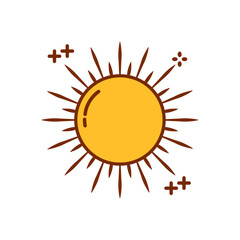 Vector image of a sun icon with white background