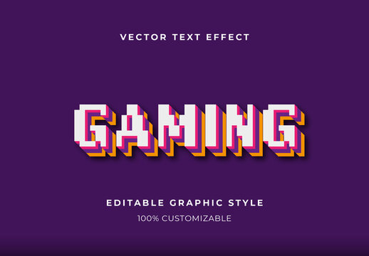 Violet and Yellow Pixel Gaming Retro Text Effect