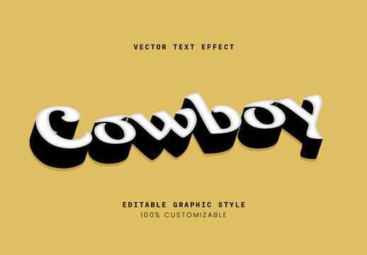 White and Black Retro 3D Western Text Effect