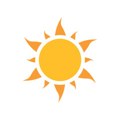 Vector image of a sun icon with white background
