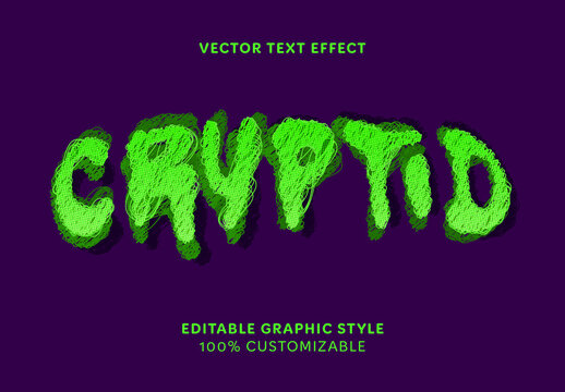 Green Grunge Font Hairy Monster Text Effect
