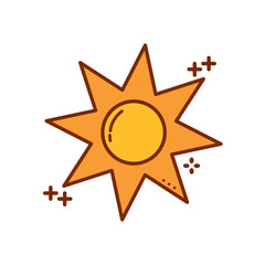 Vector image of a sun icon with white background