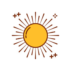 Vector image of a sun icon with white background