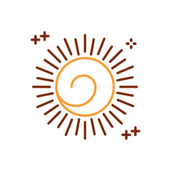 Vector image of a sun icon with white background