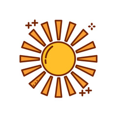 Vector image of a sun icon with white background