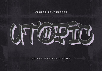 Black White and Pink Grunge Distressed Bold Text Effect