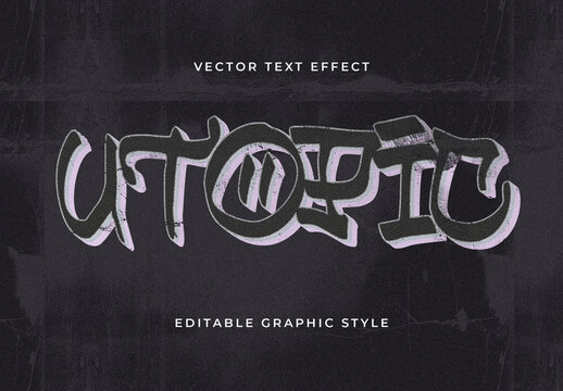 Black White and Pink Grunge Distressed Bold Text Effect
